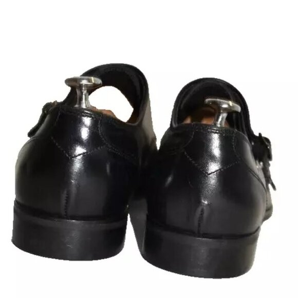 New! Bruno Magli Dali Monk Strap Loafer Black Leather Size 10 M DD405